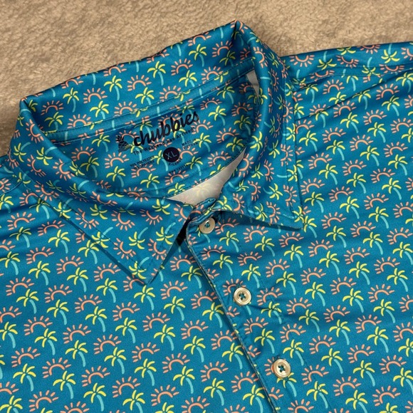 Chubbies The Weekend Has Arrived Palm Tree Print Polo Shirt Mens XL Extra Large - Picture 1 of 11